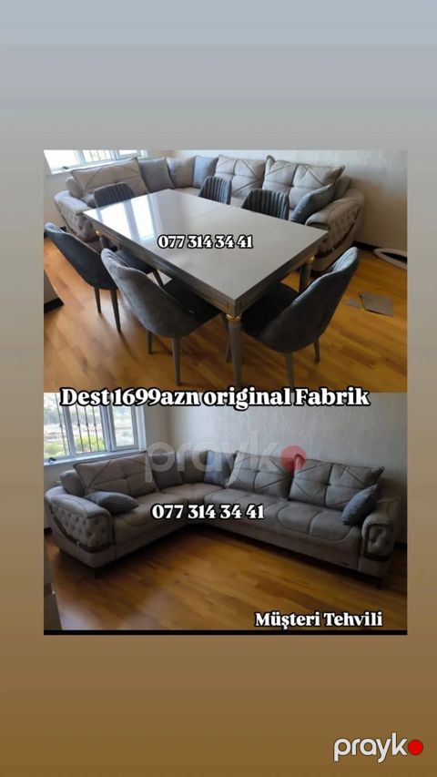 Dest mebel dəsti – “original Fabrik” Qiymət: 1699 AZN Tərkibi: - Künc — Bakı