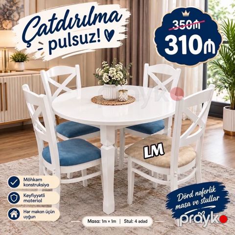 Yumru masa, Qonaq otağı üçün, 4 nəfər — Bakı