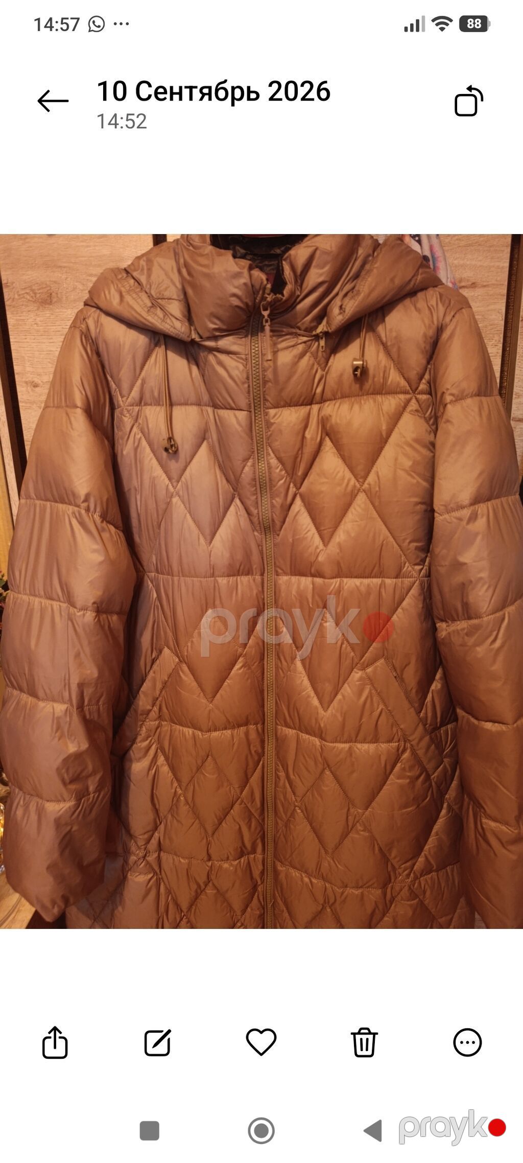 Qadınlar üçün uzun puffer palto – qəhvəyi/karamel rəngi — Palto, Sumqayıt (7)