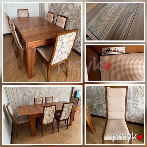 Qonaq otağı üçün, İşlənmiş, Açılan, Dördbucaq masa, 6 stul — Bakı