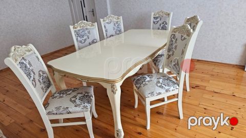Qonaq otağı üçün, İşlənmiş, Açılan, Dördbucaq masa, 6 stul — Bakı