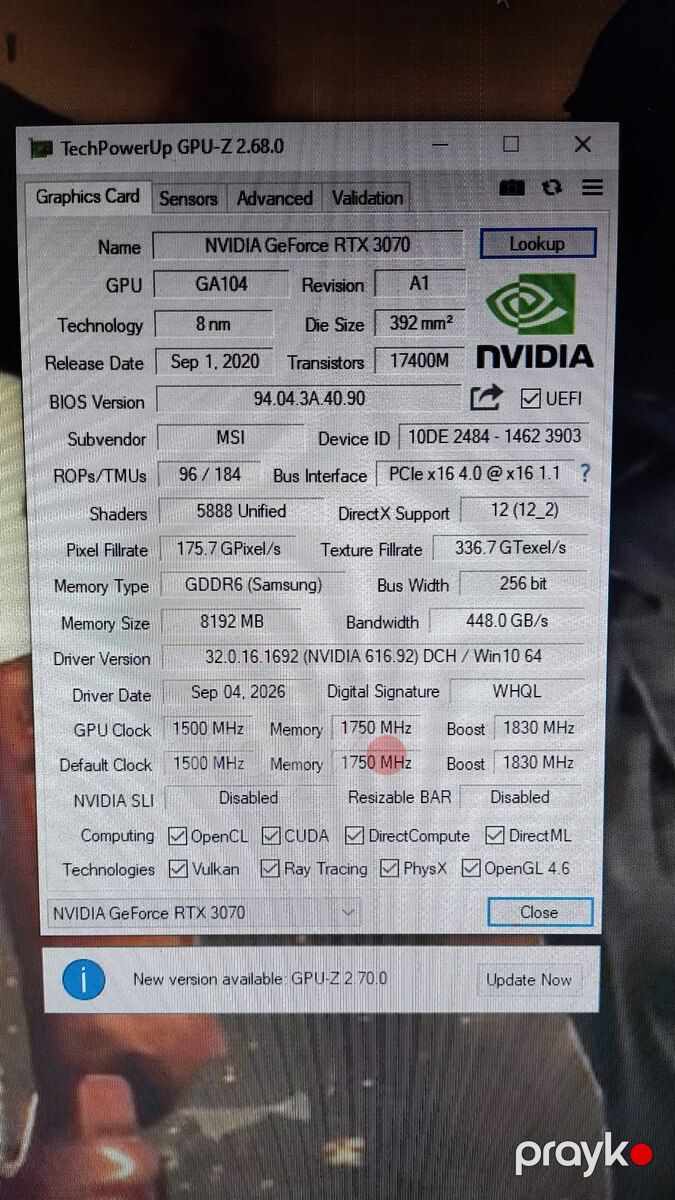 Msi Gaming X Trio RTX 3070 — Kompüterlər və noutbuklar, Bakı (11)