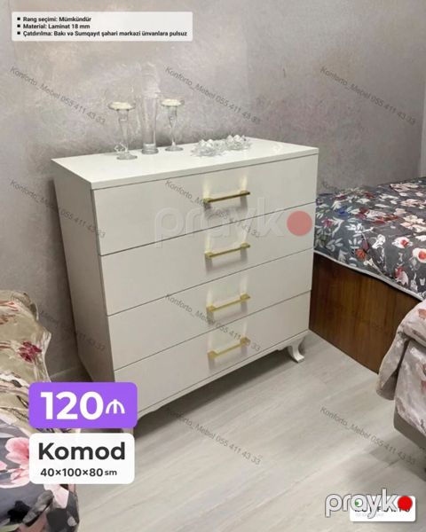 Komod – 4 çekmecəli - Ölçü: 40×100×80 sm - Material: 18 mm laminat — Bakı