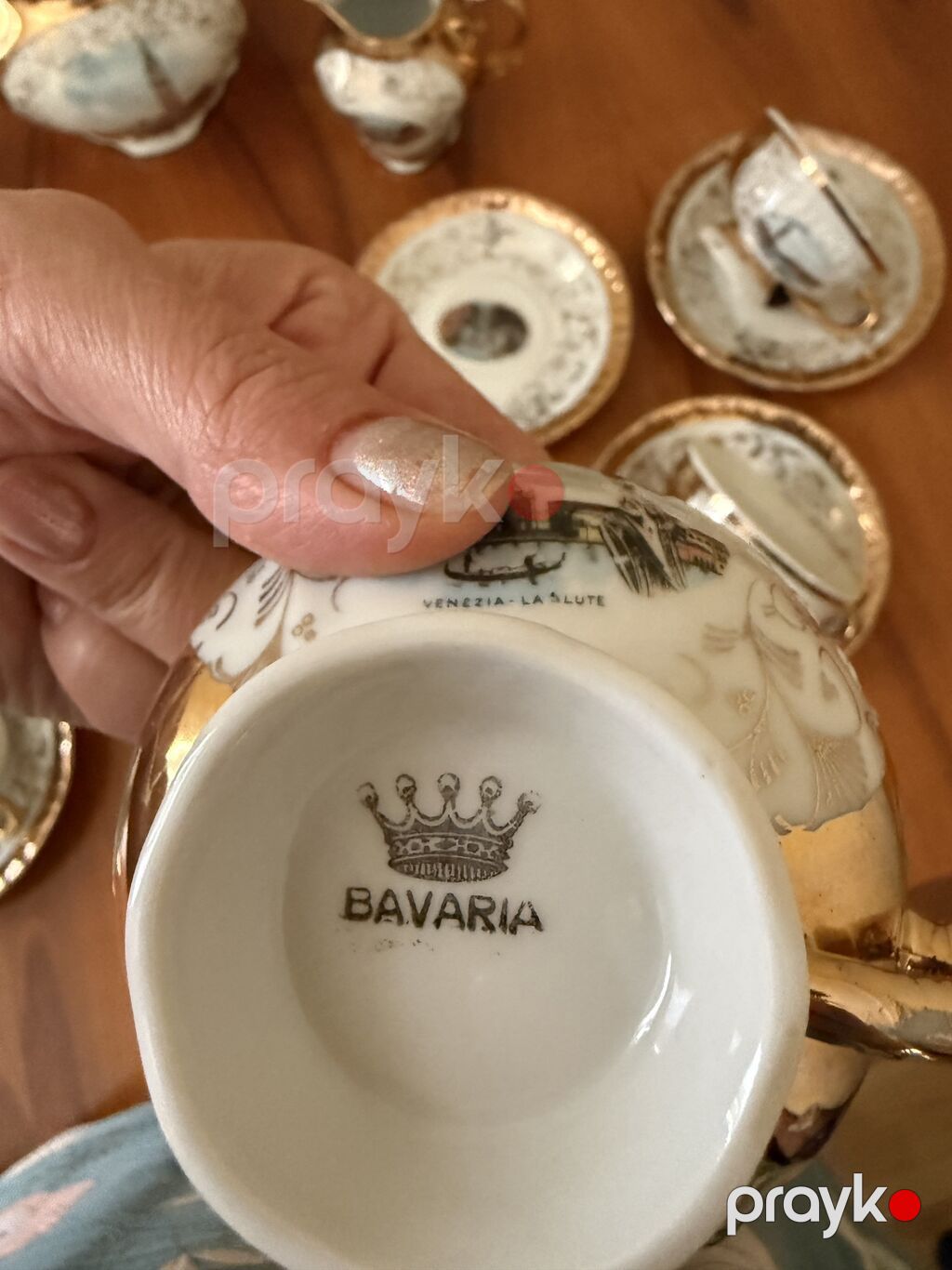 Çay dəsti, rəng - Qızılı, 6 nəfərlik, Almaniya — Süfrə qabı, Fatmayı (3)