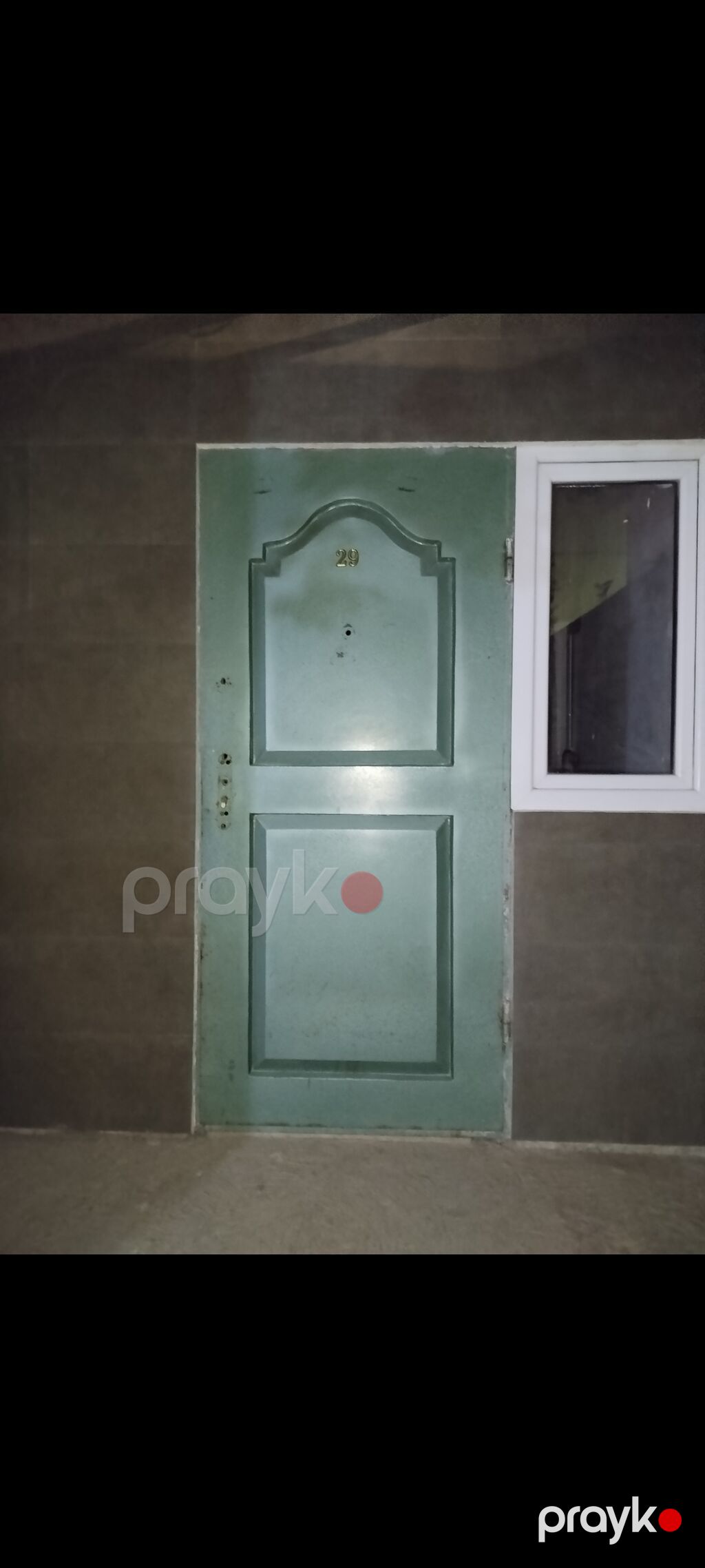 Metal giriş qapısı - Material: polad/metal təbəqə - Rəng: açıq yaşıl — Pəncərələr, qapılar, balkonlar, Bakı (3)