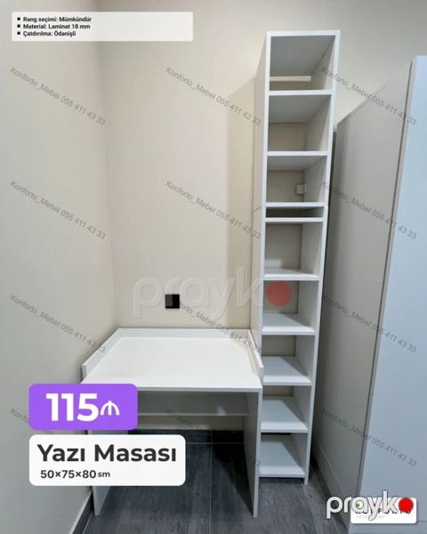 Düz masa, Stulsuz, Polkalı, Siyirməsiz, Sadə laminat — Bakı