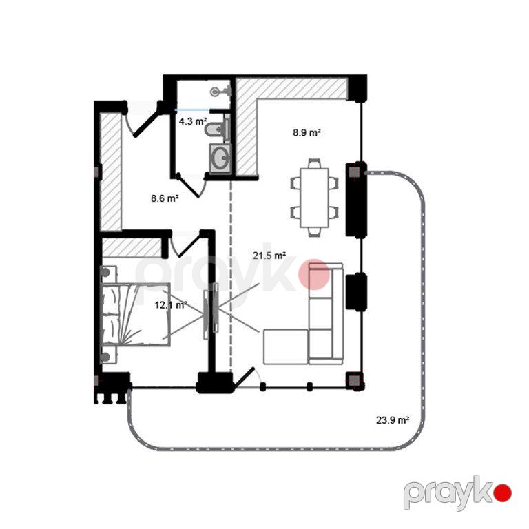 Satılır 2 otaqlı yeni tikili 93.4 m² — Mənzil, Bakı (7)