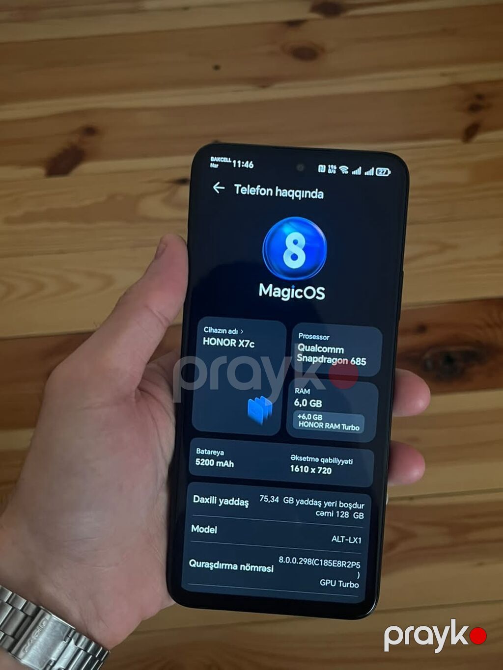 Honor X7c, 128 GB, rəng - Qara, Zəmanət, Barmaq izi, İki sim kartlı — Honor, Mingəçevir (2)