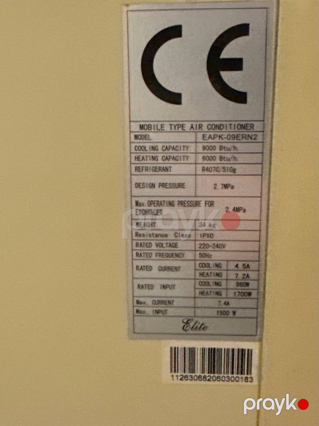 Elite 9000 BTU portativ kondisioner satılır. Tam işlək vəziyyətdədir — Kondisioner və split-sistemlər, Xırdalan (8)