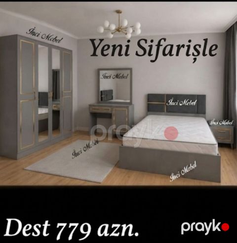 Yataq otağı mebel dəsti – “İnci Mebel” Yeni sifarişlə Tərkibi: - 3 — Bakı