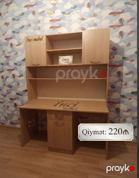 Düz masa, Polkalı, Siyirməli, Azərbaycan, Sadə laminat, Zəmanətli, Kredit yoxdur — Bakı