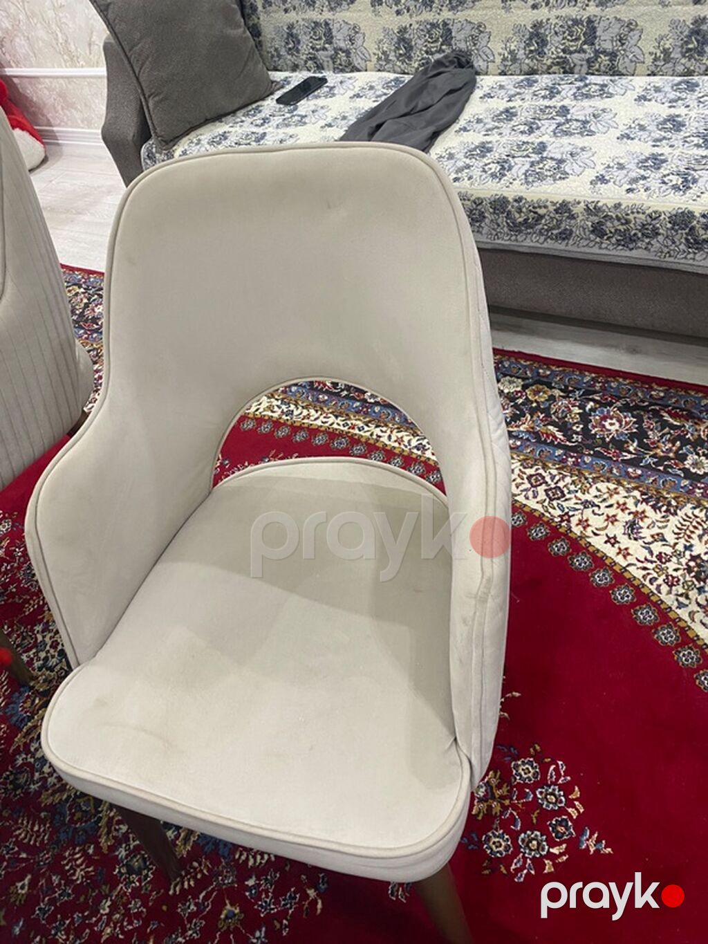 Yemək otağı üçün dizayn kreslosu - Rəng: açıq bej/krem - Material — Kreslolar, Bakı (3)