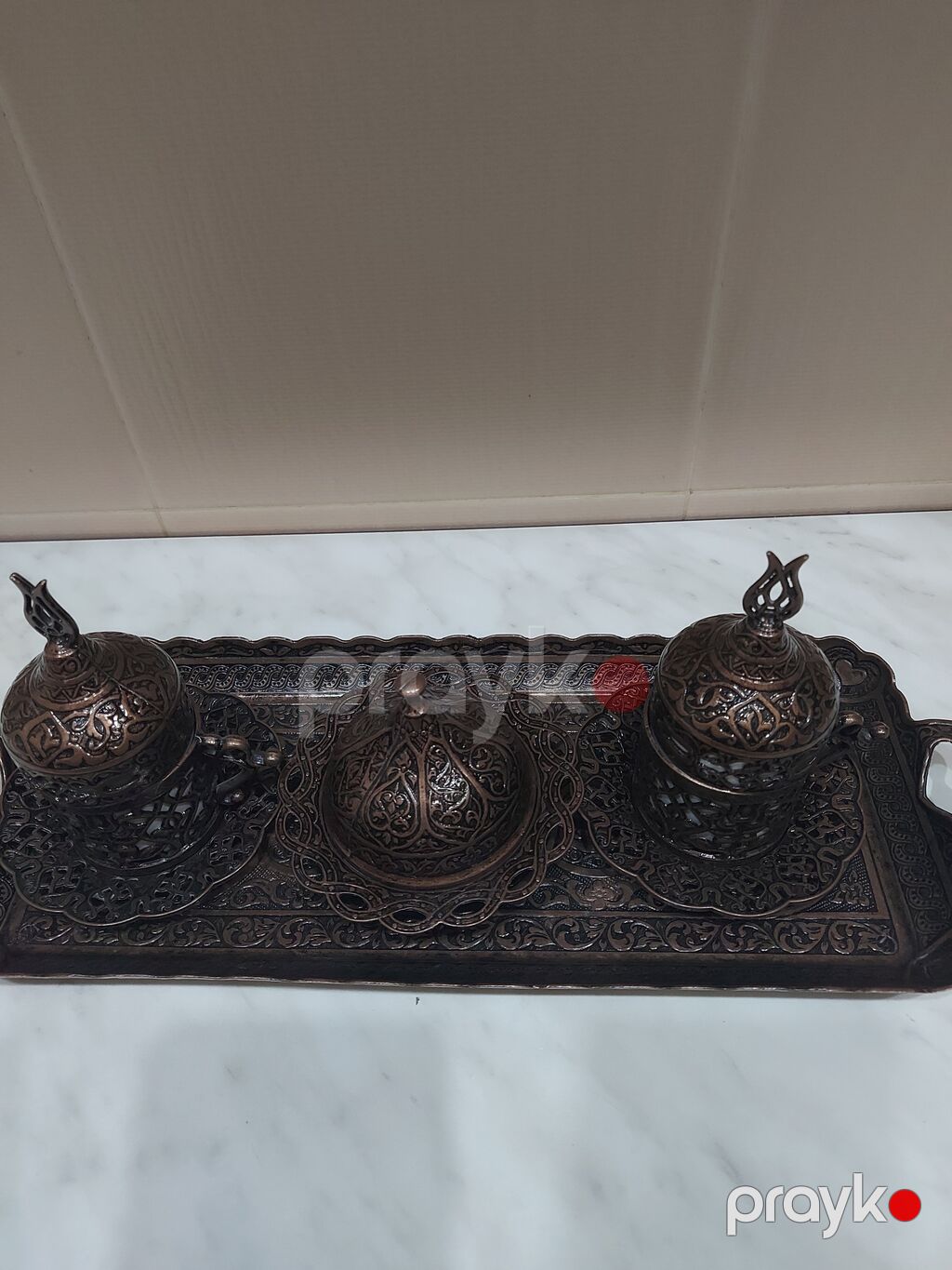 Qəhvə dəsti, rəng - Qəhvəyi, Metal — Süfrə qabı, Bakı (2)