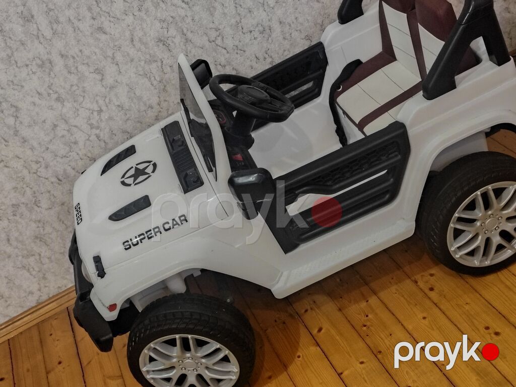 Uşaq elektrikli off-road tipli minik maşını – “Super CAR” (ağ rəng) — Uşaq avtomobilləri, Bakı (2)