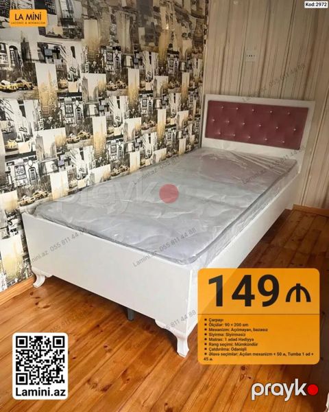 Məhsul: Tək nəfərlik çarpayılar (Kodlar: 2974, 2973, 2972) - Ölçü: 90 — Bakı