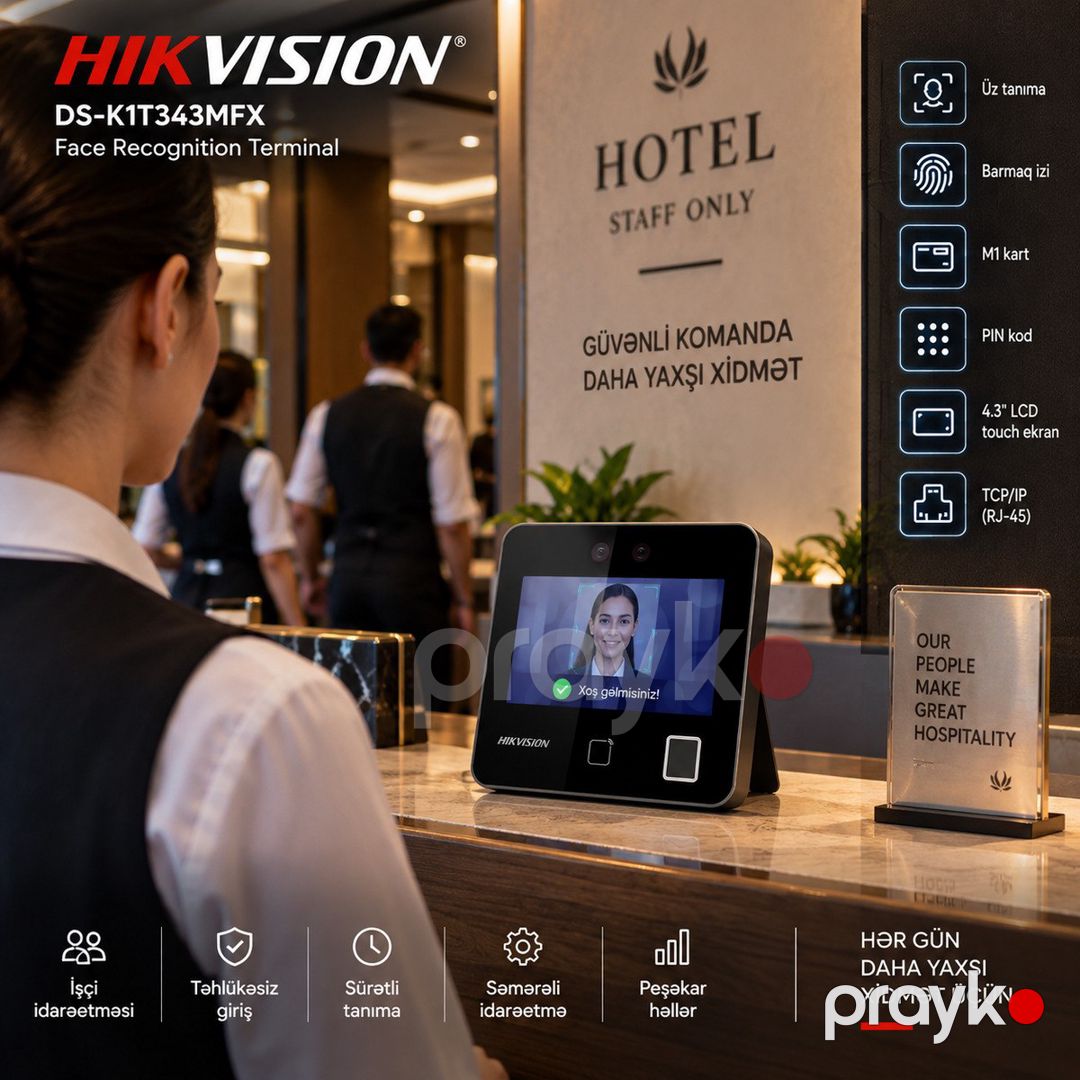 Hikvision DS-K1T343MFX Üz Tanıma və Barmaq İzi Terminalı — Ağıllı ev və təhlükəsizlik, Bakı (3)