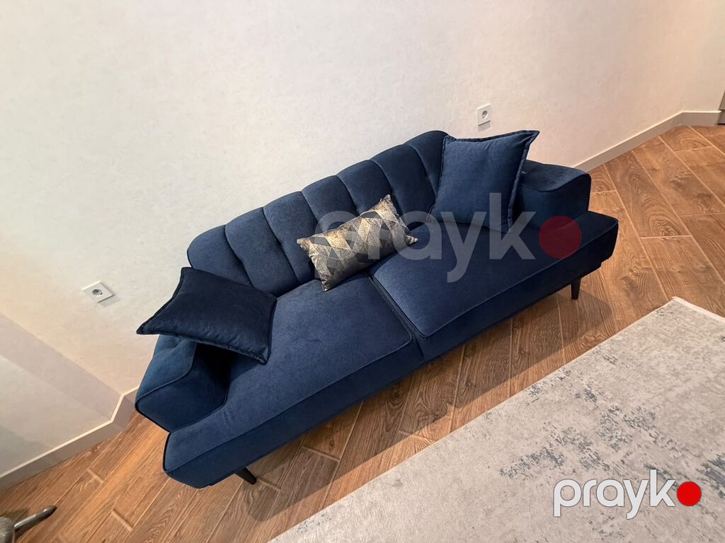 Məhsul: İki nəfərlik yumşaq divan - Rəng: Tünd göy (navy) - Material — Divanlər, Digah (9)