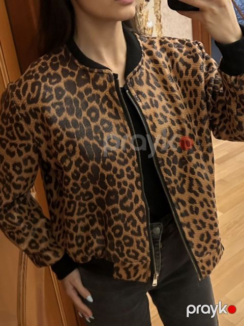 Qadınlar üçün leopard naxışlı bomber gödəkçə(payız ucun) s-m razmer az — Bakı