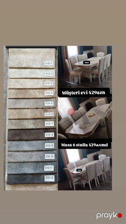 Masa və 6 stul dəsti - Komplekt: 1 ədəd yemək masası + 6 ədəd stul — Bakı