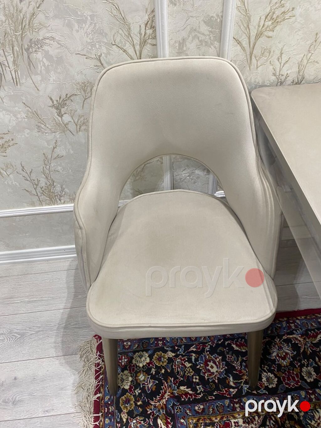 Yemək otağı üçün dizayn kreslosu - Rəng: açıq bej/krem - Material — Kreslolar, Bakı (5)