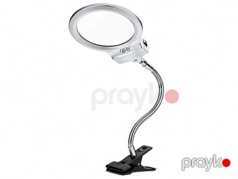 Lupa şpilkalı MG15122-1B LED İşıqlı və Klipsli Masaüstü Böyüdücü Lupa — Bakı