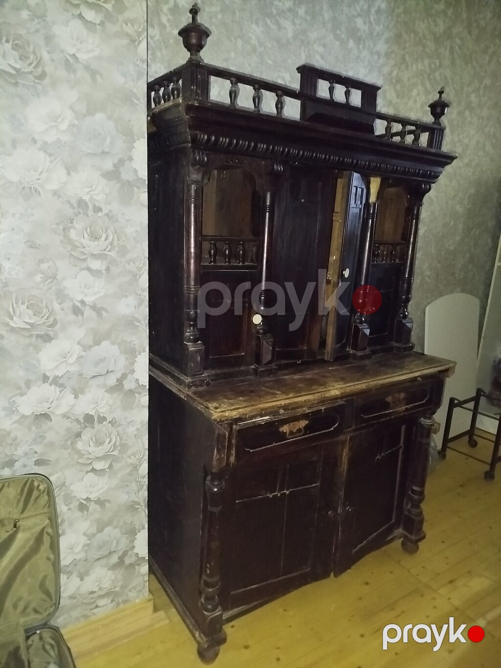 Qiyməti 850 AZN. Antik taxta bufet/kredensa - Material: tam ağac — Şkaflar, Bakı (5)