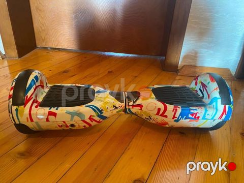 Hoverboard (self-balans skuter) - Korpus: rəngarəng qrafiti dizayn — Qobu