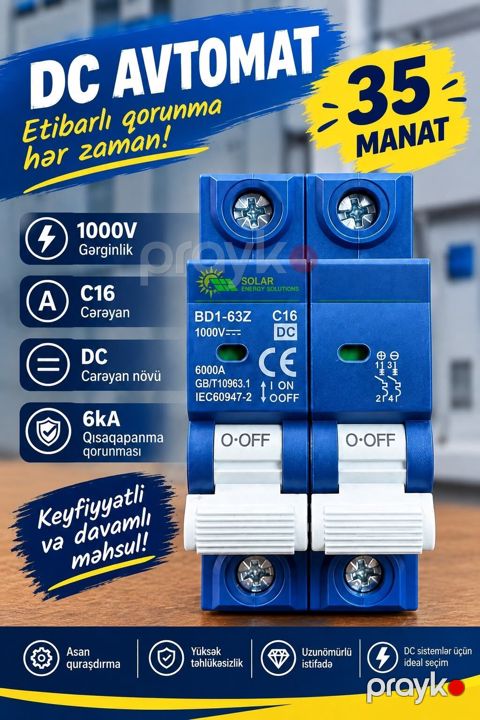 DC Avtomat – Solar Energy Solutions BD1-63Z Texniki xüsusiyyətlər — Bakı