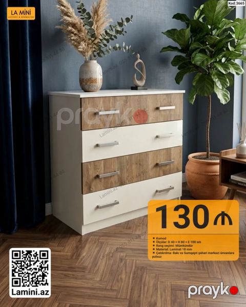 Komod – La Mini - Model kodu: 3665 - Ölçülər: D 40 H 80 E 100 sm — Bakı