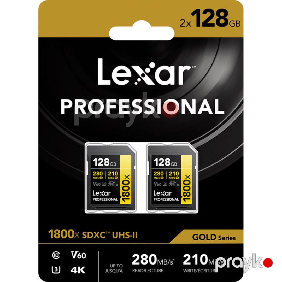 Yaddaş kartı Lexar Professional 1800x Uhs-ıı Sdxc 64GB / 128GB Gold — Periferik cihazlar, Bakı (3)