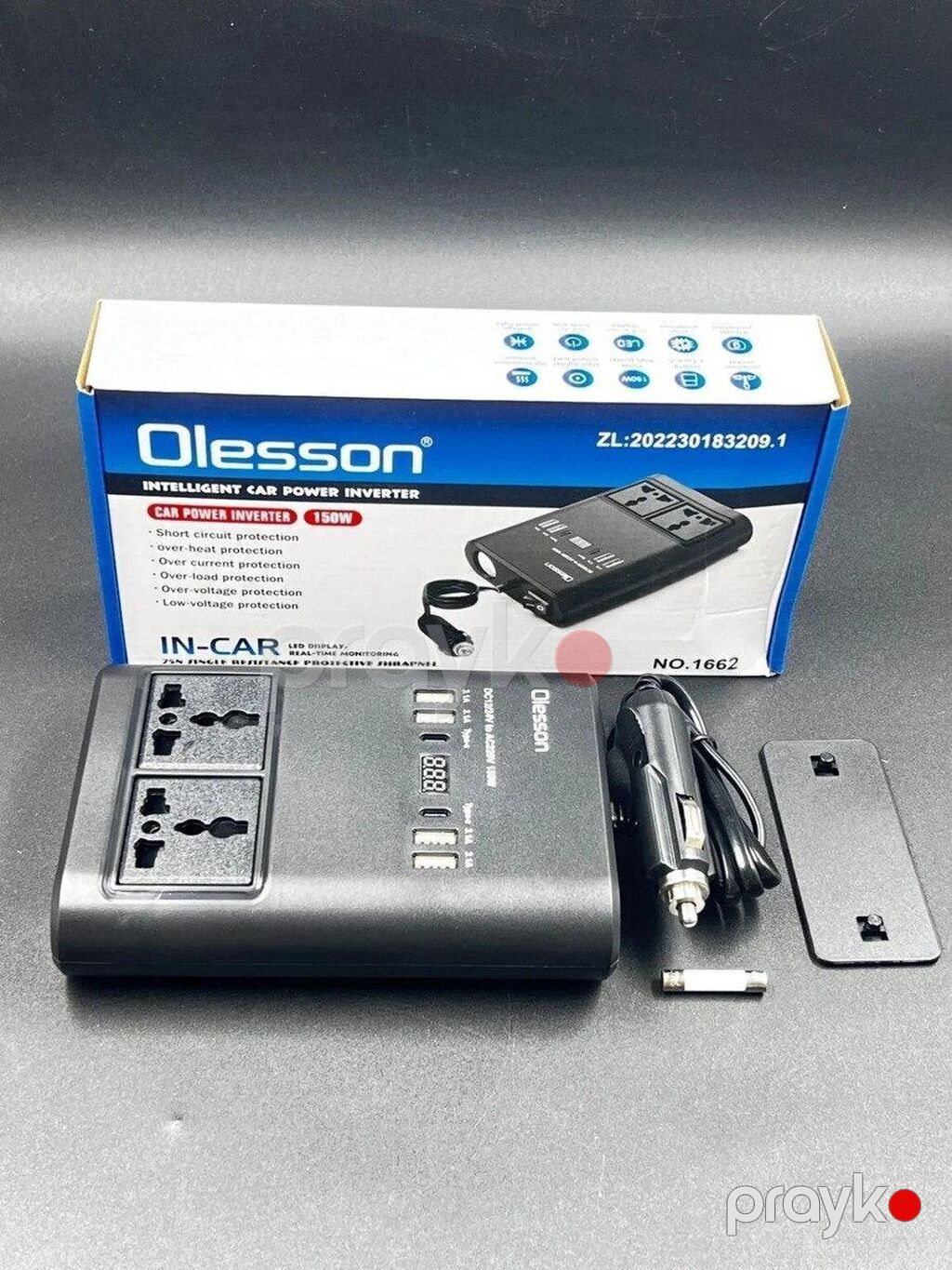 İnverter 12V 150w №.1662 Olsson 150W avtomobil güc çevricisi — Avtomobil aləti, Bakı (5)
