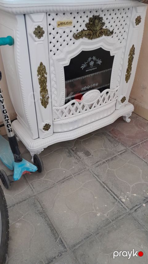 Behkaran dekorativ elektrik kamin - Brend: Behkaran - Rəng: ağ — Xırdalan