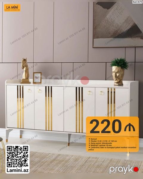 LA Mını komod - Model kodu: 3670 - Material: 18 mm laminat - Ölçülər — Bakı