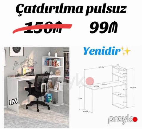 *Yazı masası / iş masası* _*Endirimlə*_ Qiymət *99₼* Məhsul