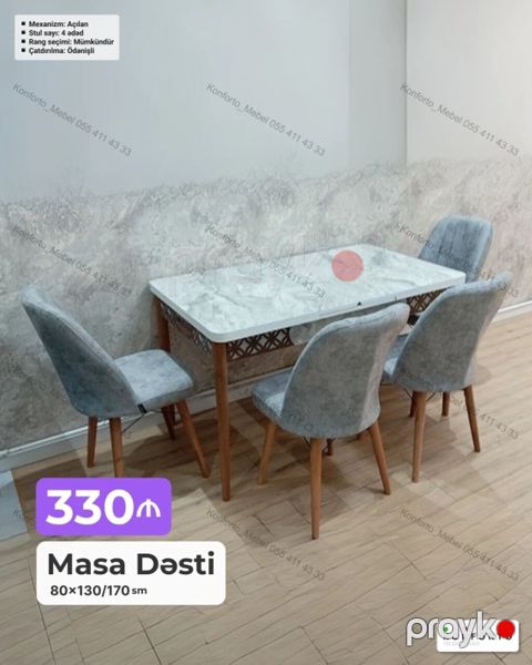 Masa Dəsti – iki model 1) Müasir dizaynlı model - Masa ölçüsü — Bakı