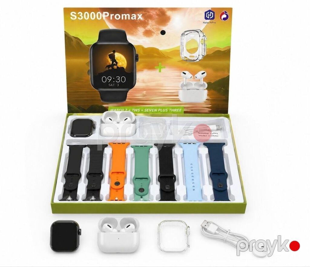 Elektron qol saatı smart watch komplekti 7 ədədli qolu var — Ağıllı saatlar, Bakı (2)