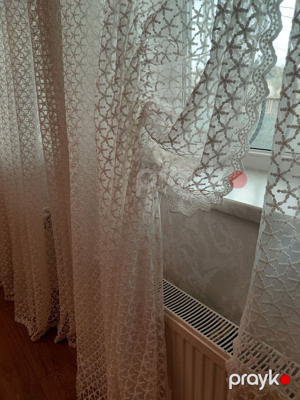 Tül pərdə dəsti 2 pərdə.her biri ayri ayrılıqda ortadan jalyuz kimi — Pərdələr, kornişlər, jalüzilər, Digah (6)