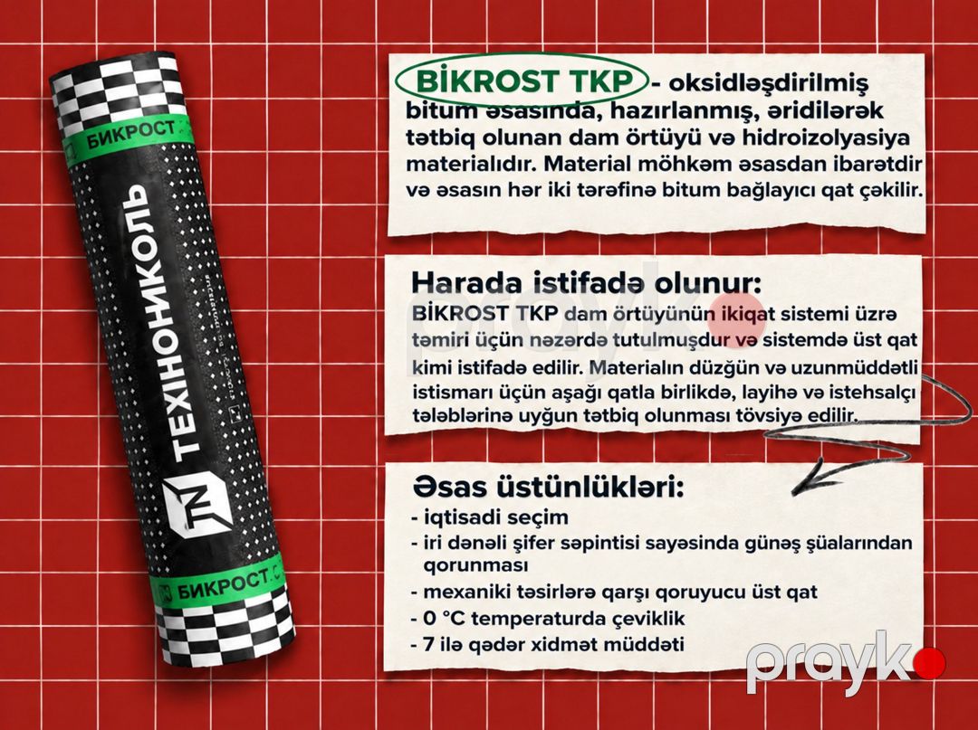 Bikrost TKP – dam örtüyü və hidroizolyasiya — Təmir və inşaat, Bakı (2)
