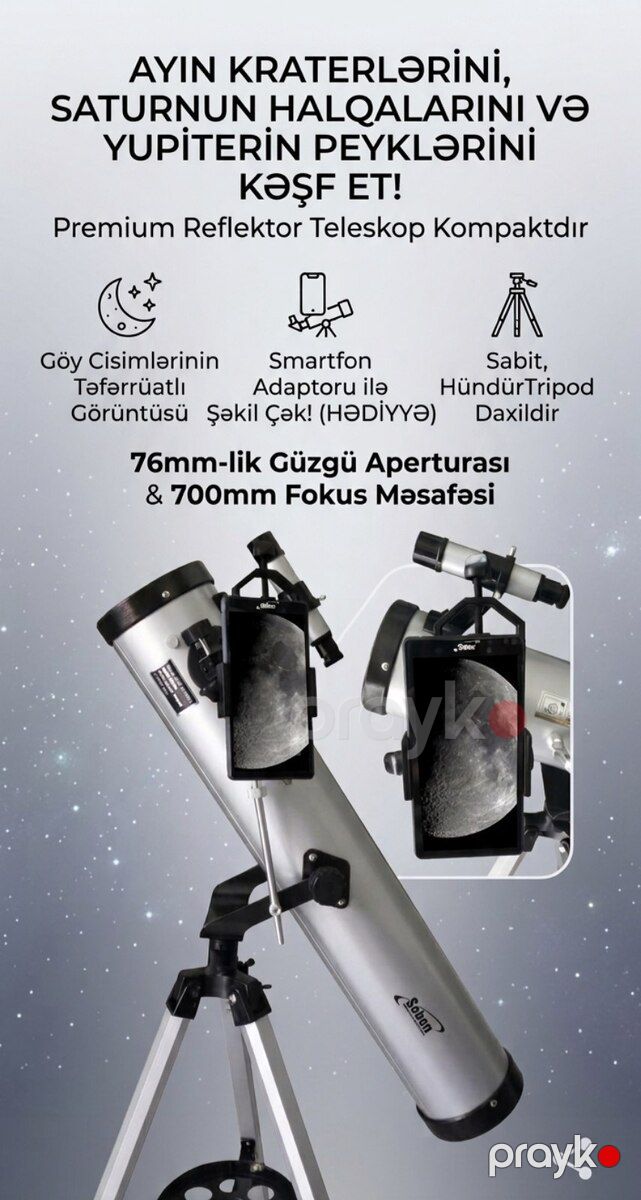 Teleskop Reflektor 76/700mm — Foto və video texnikası, Bakı (3)