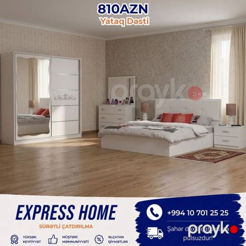 2 təknəfərlik çarpayı, Dolab, Termo, 2 tumba, Azərbaycan, Yeni — Bakı