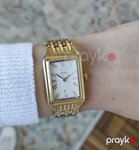 Fossıl qadın qol saatı – rectangular (düzbucaqlı) klassik dizayn — Bakı