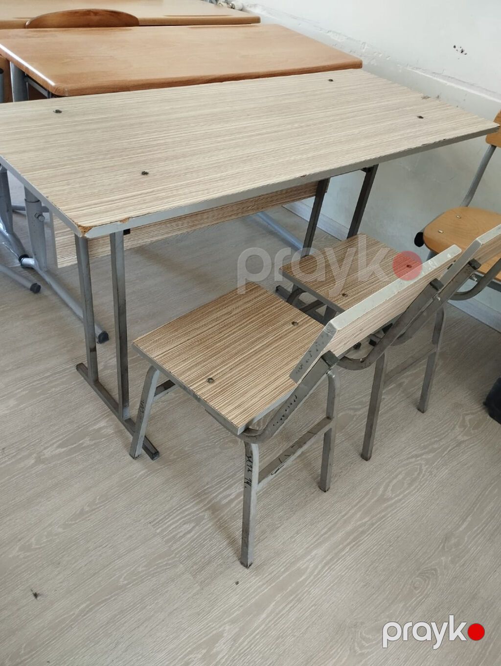 İki nəfərlik məktəb partaları və stulları - Növ: sinif otağı üçün iki — Masalar və stullar, Bakı (3)