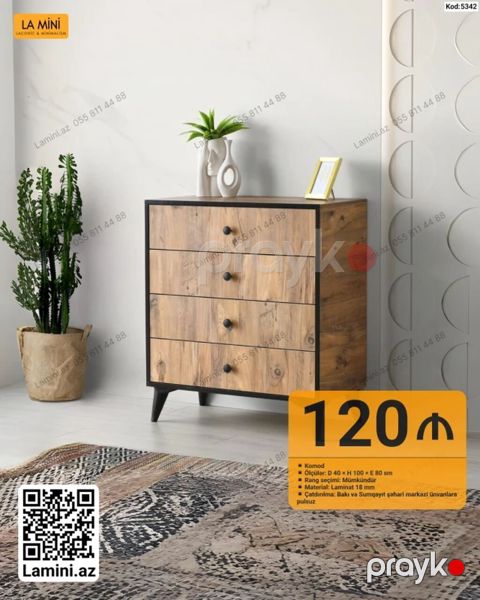 LA Mını komod - Model kodu: 5342 - Material: laminat, 18 mm — Bakı
