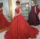 Qırmızı Quşaq Gecə/Gəlinliyi – Şahzadə kəsimi - Model: balıqquyruğu — Turan