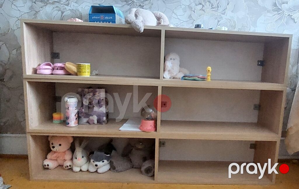 Divar üçün modul rəf sistemi - Material: ağac fakturalı laminat/LDSP — Rəflər, Bakı (2)