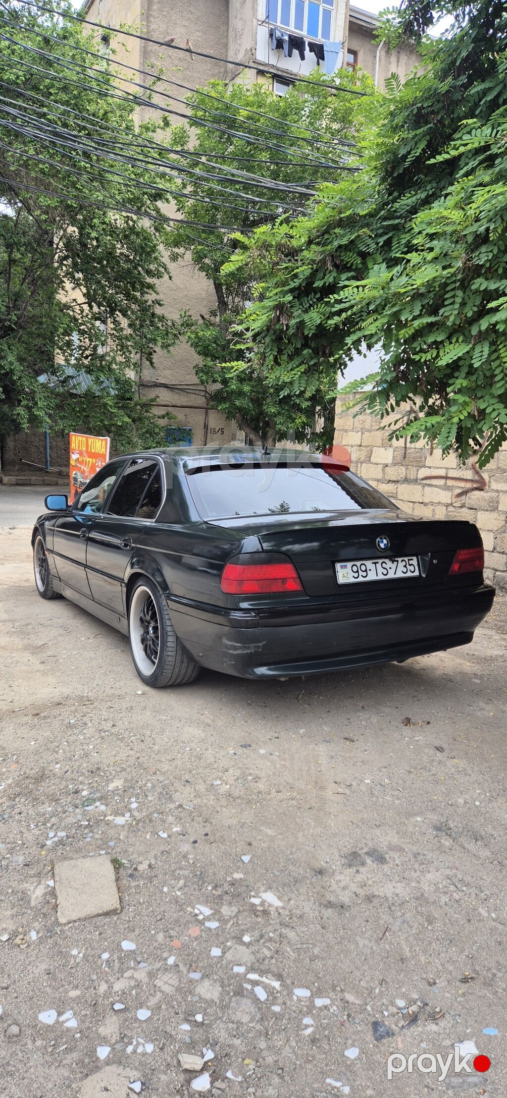 BMW 7 Series E38 sedan - Kuzov: qara rəng, klassik E38 dizaynı, ön və — Avtomobillər, Bakı (7)