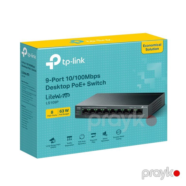 TP-Link 9-port PoE+ Switch LS109P — Şəbəkə və server avadanlığı, Bakı (4)