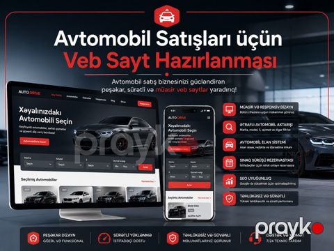 Avtomobil satışları üçün veb sayt hazırlanması — Bakı