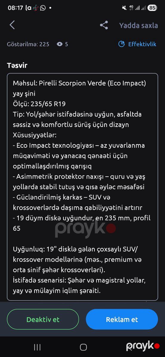 Şinlər — Ehtiyat hissələri və aksesuarlar, Bakı (4)