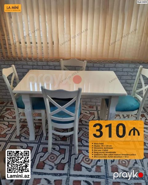 Məhsul: Masa dəsti (Kod: 3425) - Ölçülər: 70 x 120 sm - Mexanizm — Bakı